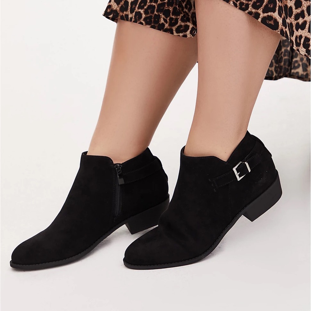 Torrid Black Buckle Booties